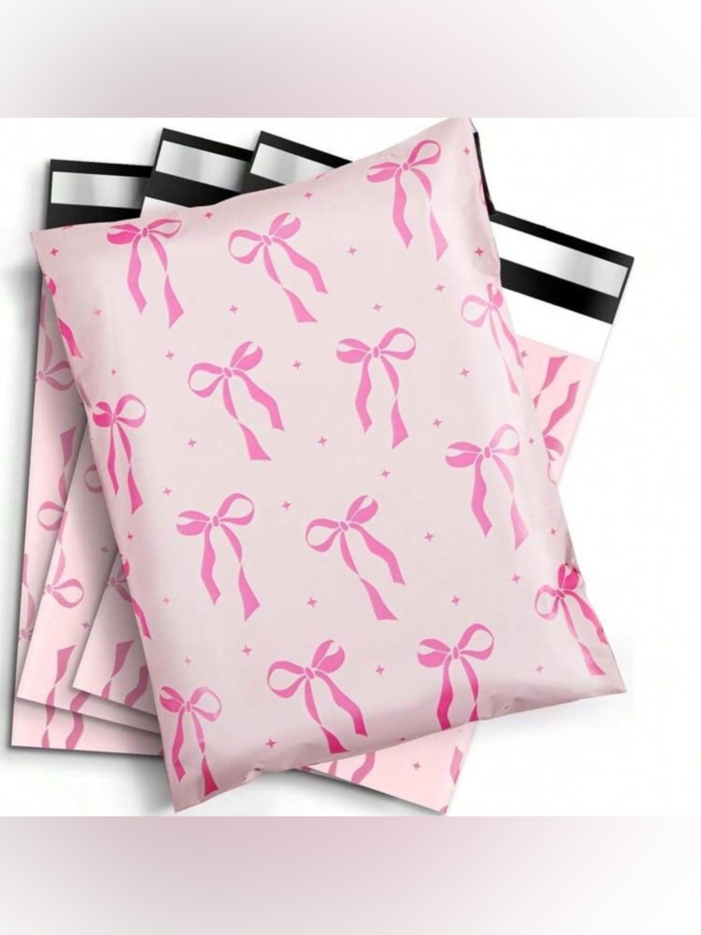 Set of 25 Pink Bow 10x13 Polymailers
